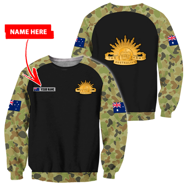 Personalized Australian Army 3D Printed Unisex Shirts TN PD29032102