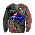 Custom name Australian Flag Aboriginal dots Zip pattern 3D printed shirts