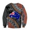 Custom name Australian Flag Aboriginal dots Zip pattern 3D printed shirts