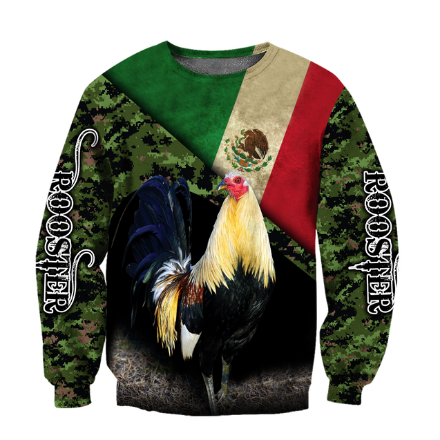 Rooster Mexico 3D All Over Printed Hoodie