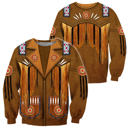 Native Cowboy Jacket No16 Cosplay 3D Over Printed Unisex Deluxe Hoodie ML