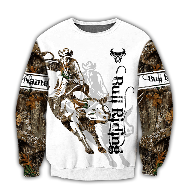 Personalized Name Bull Riding 3D All Over Printed Unisex Shirts Tattoo