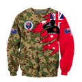 Anzac day remembrance Kiwi and Australia Veteran Camo 3D print shirt