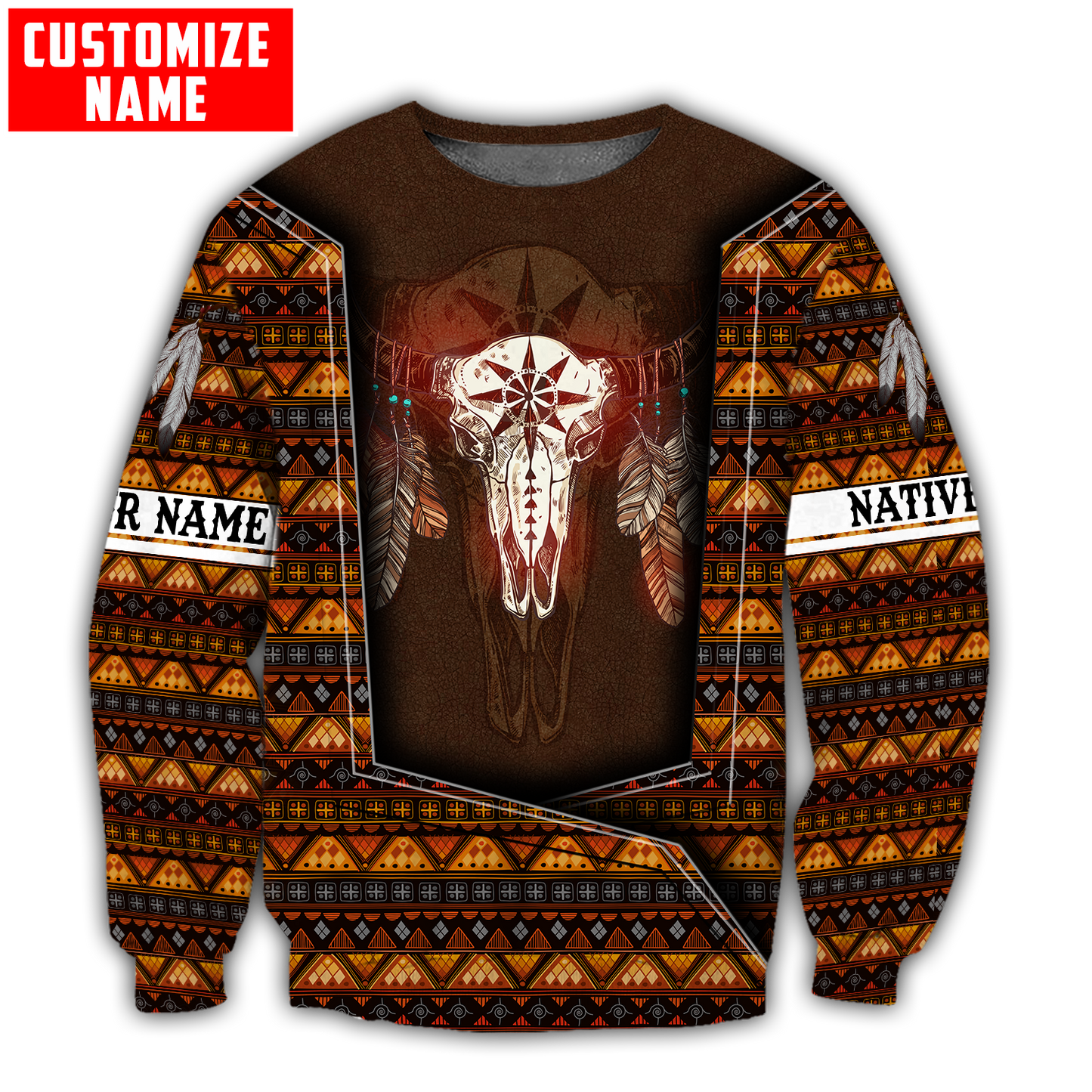 Customized Name Native American 3D All Over Printed Unisex Shirts
