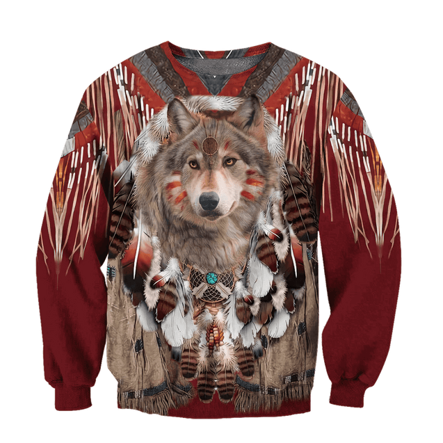 Wolf Native American 3D All Over Printed Unisex Shirts