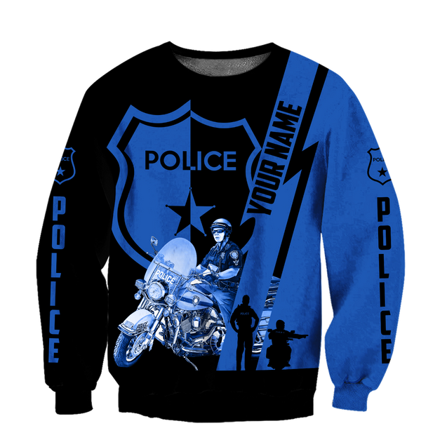 Customize Name Police 3D All Over Printed Unisex Shirts Thin Blue Line