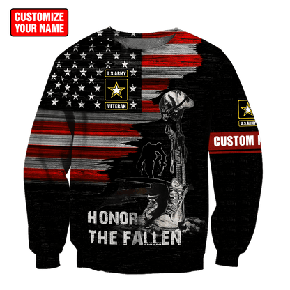 Honor the Fallen US Veteran Personalized Name 3D All Over Printed Hoodie DD26052104