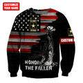 Honor the Fallen US Veteran Personalized Name 3D All Over Printed Hoodie DD26052104