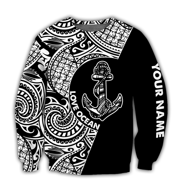 Amazing Polynesian Tattoo Anchor Personalized Unisex Deluxe Hoodie ML