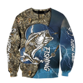 Custom name Bass fishing Sport - Blue ver 3D Design print shirts