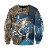 Custom name Bass fishing Sport - Blue ver 3D Design print shirts