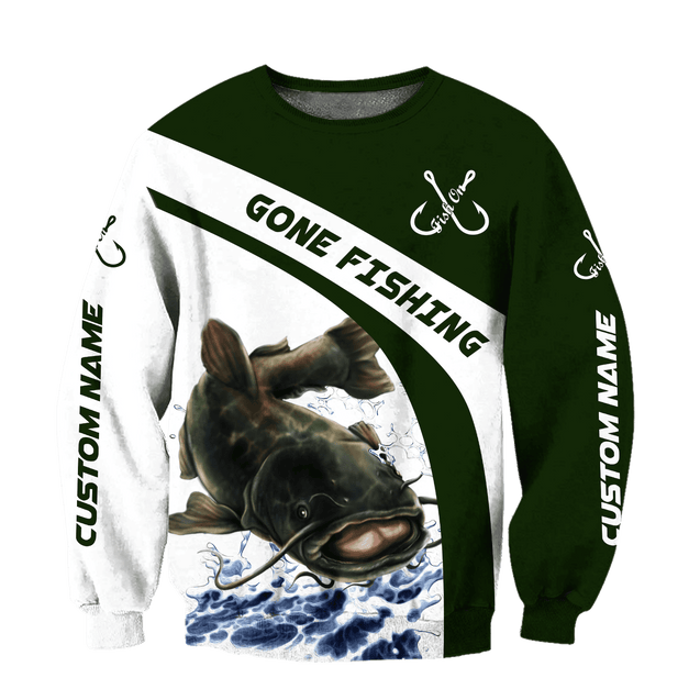 Custom name Catfish gone fishing 3D printed shirts