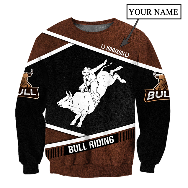 Customize Name Bull Riding 3D All Over Printed Unisex Shirts Love Bull