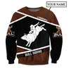 Customize Name Bull Riding 3D All Over Printed Unisex Shirts Love Bull