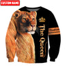 Gift For Mom Custom Name Queen Lion 3D All Over Printed Unisex Shirts