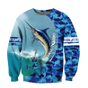 Custom name Marlin Fishing Camo 3D Design print shirts