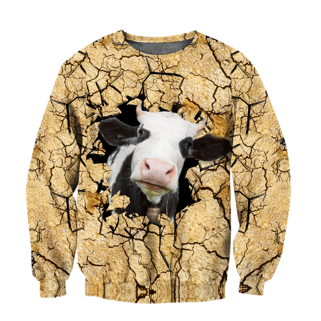 Dairy Cattle Cracks 3D Hoodie Shirt For Men And Women