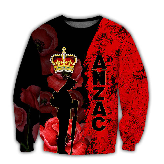 Anzac Day New Zealand Poppy 3D Printed Unisex Shirts TN NTN02042101