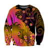 Amazing Polynesian Personalized Wave And Frangipani Unisex Deluxe Hoodie ML