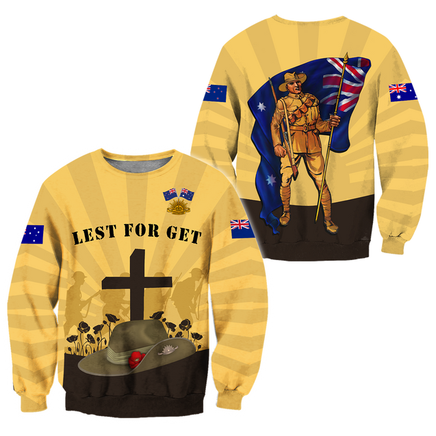 Lest We Forget Anzac Day 3D Printed Unisex Shirts