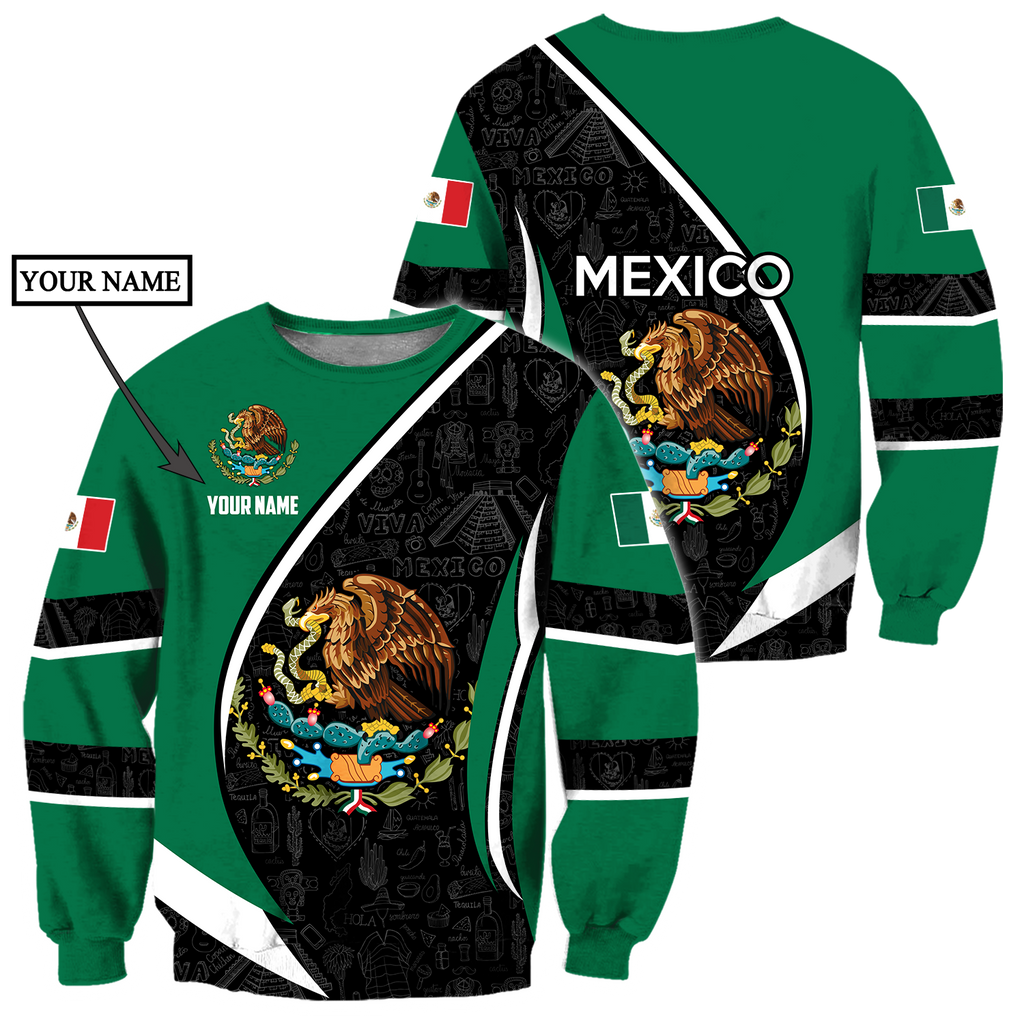 Persionalized Mexico 3D All Over Printed Unisex Hoodie