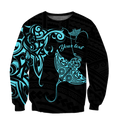 Amazing Polynesian Blue Ray Tattoo Personalized Unisex Deluxe Hoodie ML