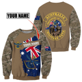 Custom name Australia Army Brothers in arms AU Veteran 3D print shirts