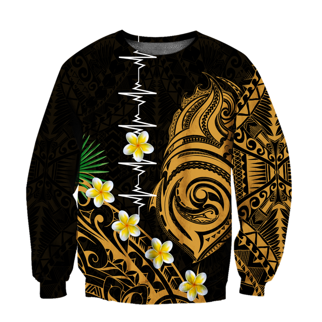 Premium Heartbeat Polynesian 3D All Over Printed Unisex Shirts