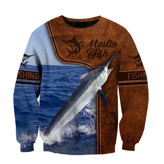 Marlin Fishing water camo Cosplay leather 3D print shirts