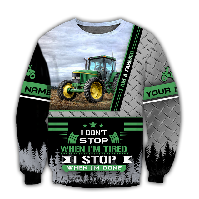 3D All Over Printed Tractor  Green Unisex Shirts Custom Name XT NTN20022104