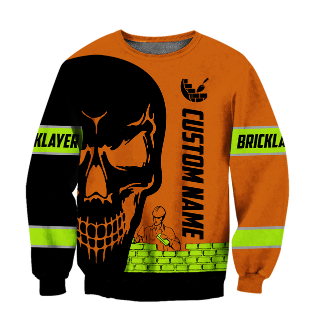 Premium Unisex Hoodie Customize Bricklayer Safety Skull ML