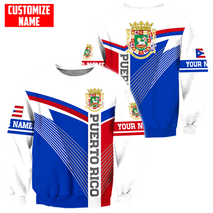 Customize Name Puerto Rico 3D All Over Printed Unisex Shirts