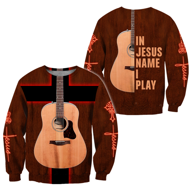 Guitar In Jesus Name I Play 3D Printed Unisex Shirts TN