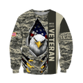 Eagle US Veteran 3D All Over Printed Hoodie AM24052108