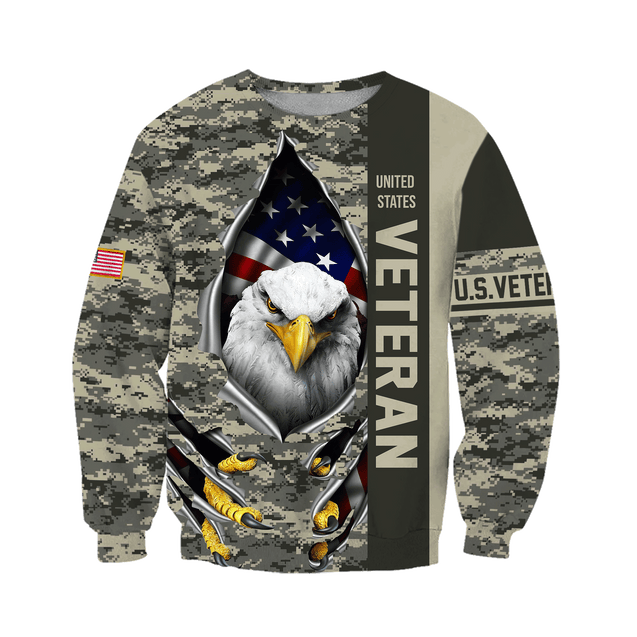 Eagle US Veteran 3D All Over Printed Hoodie AM24052108