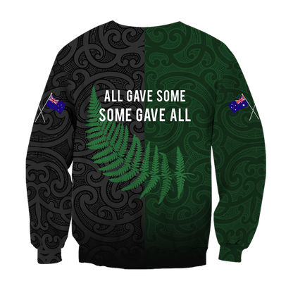 Honor and respect day fern-wattle lest we forget Kiwi and Australia Soldier