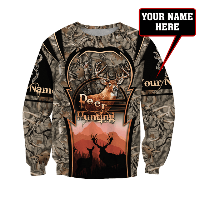 Deer Hunting Persionalized Name 3D All Over Printed Shirts