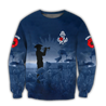 Rememberance Anzac Day Poppy Flower Navy Premium Unisex Hoodie ML