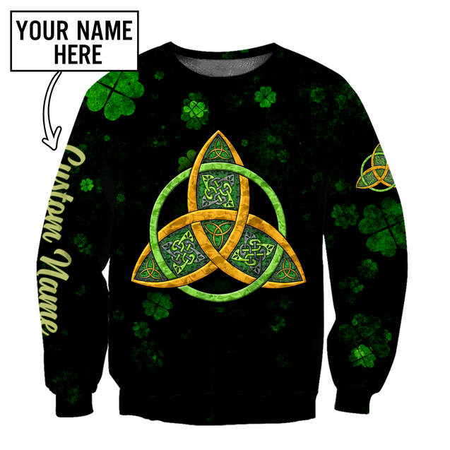 Irish St.Patrick day Celtic 3d hoodie shirt for men and women custom name