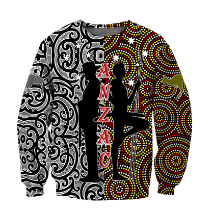 Anzac Day Australia Aboriginal And New Zealand Maori 3D All Over Printed Unisex