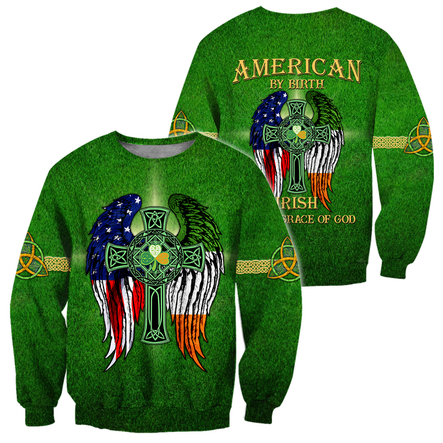 American By Birth - Irish By The Grace Of God 3D All Over Printed Unisex Shirts DQB02012101