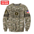 US Army Veteran Personalized Name 3D All Over Printed Unisex Hoodie