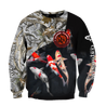 Custom name Koi fish underwater 3D Design print shirts