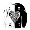 Ace Heart Skull Gothic Art 3D All Over Printed Unisex Shirts