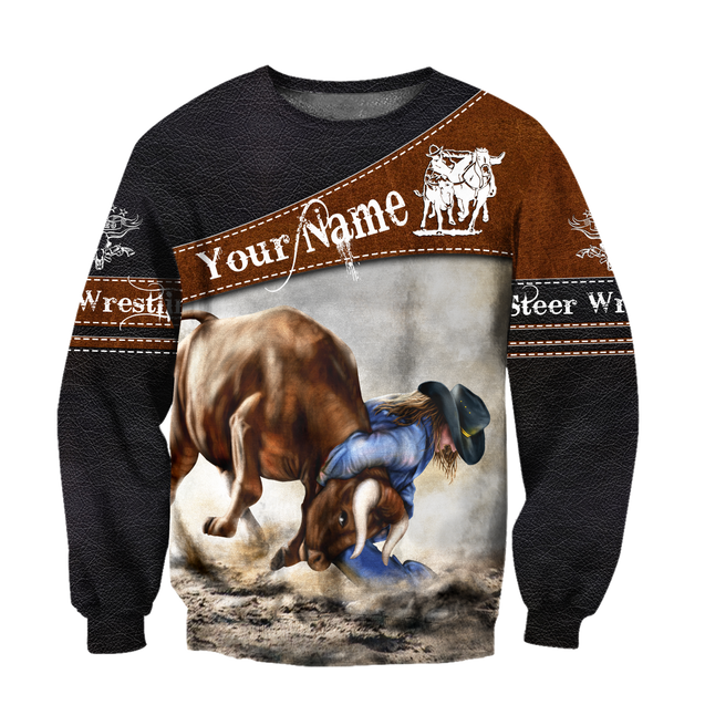 Personalized Name Bull Riding 3D All Over Printed Unisex Shirts Steer Wrestling