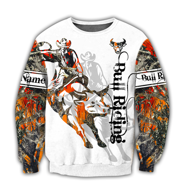 Personalized Name Bull Riding 3D All Over Printed Unisex Shirts Tattoo Ver 3