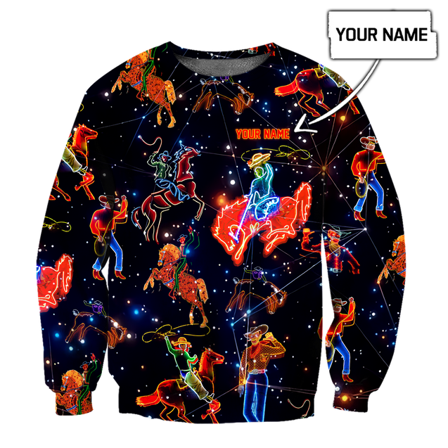 Personalized Name Rodeo 3D All Over Printed Unisex Shirts Galaxy Pattern