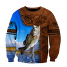 Bass Fishing water camo Cosplay leather 3D print shirts