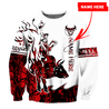 Personalized Name Bull Riding 3D All Over Printed Unisex Shirts Red Tattoo