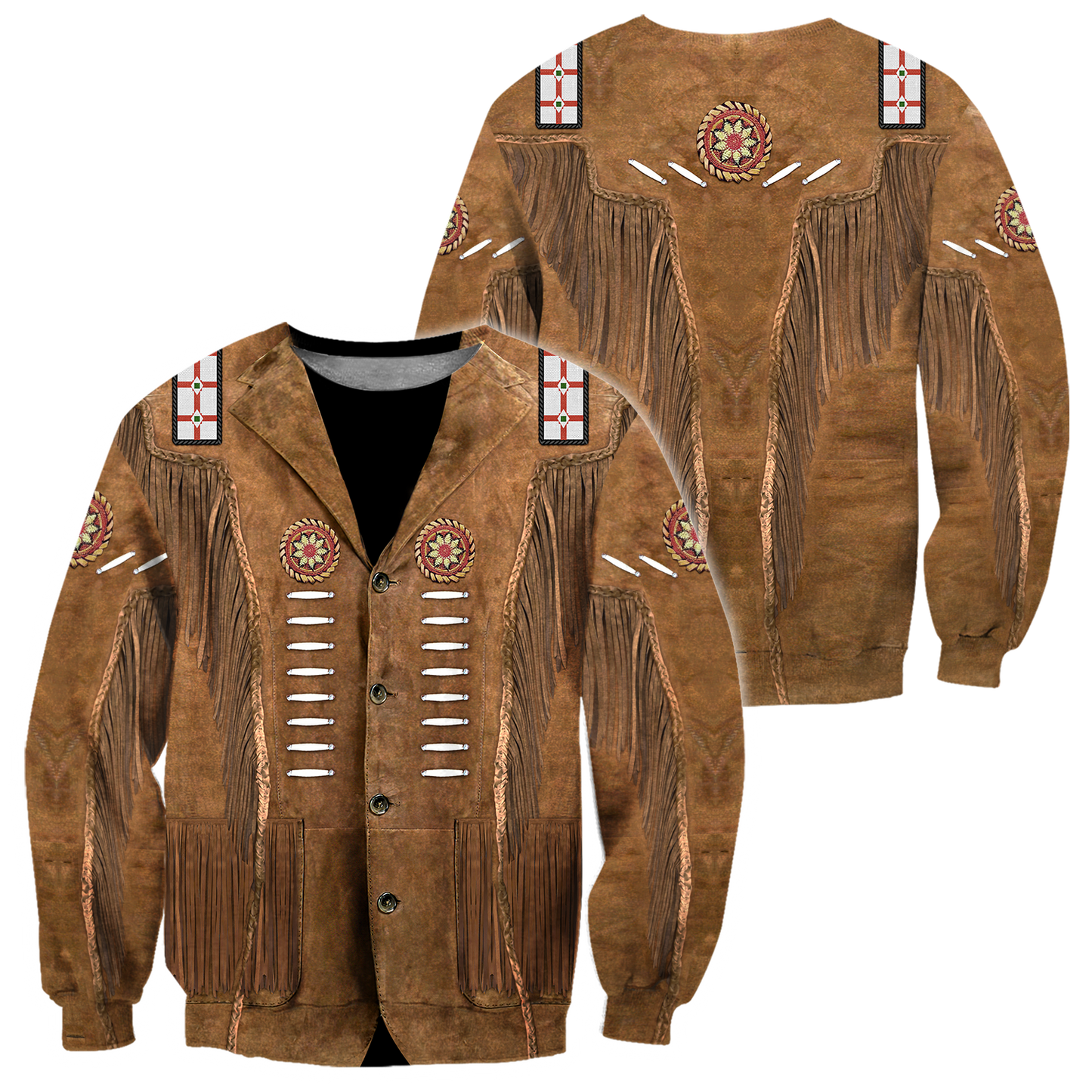 Native Cowboy Jacket No18 Cosplay 3D Over Printed Unisex Deluxe Hoodie ML